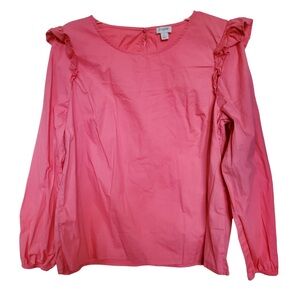 J. Crew Cotton Ruffle Sleeve Blouse